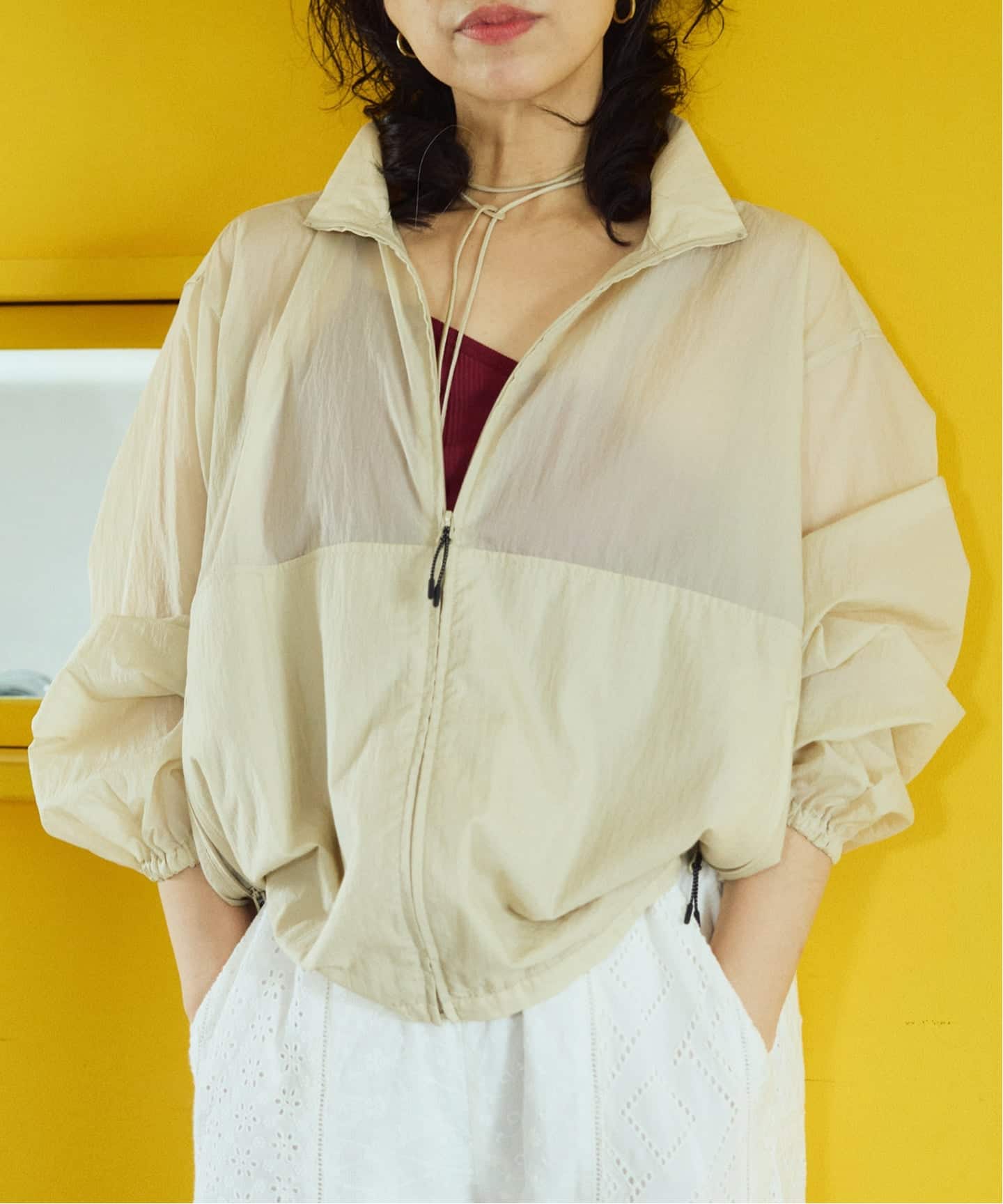 IENA LA BOUCLE 透明锦纶夹克