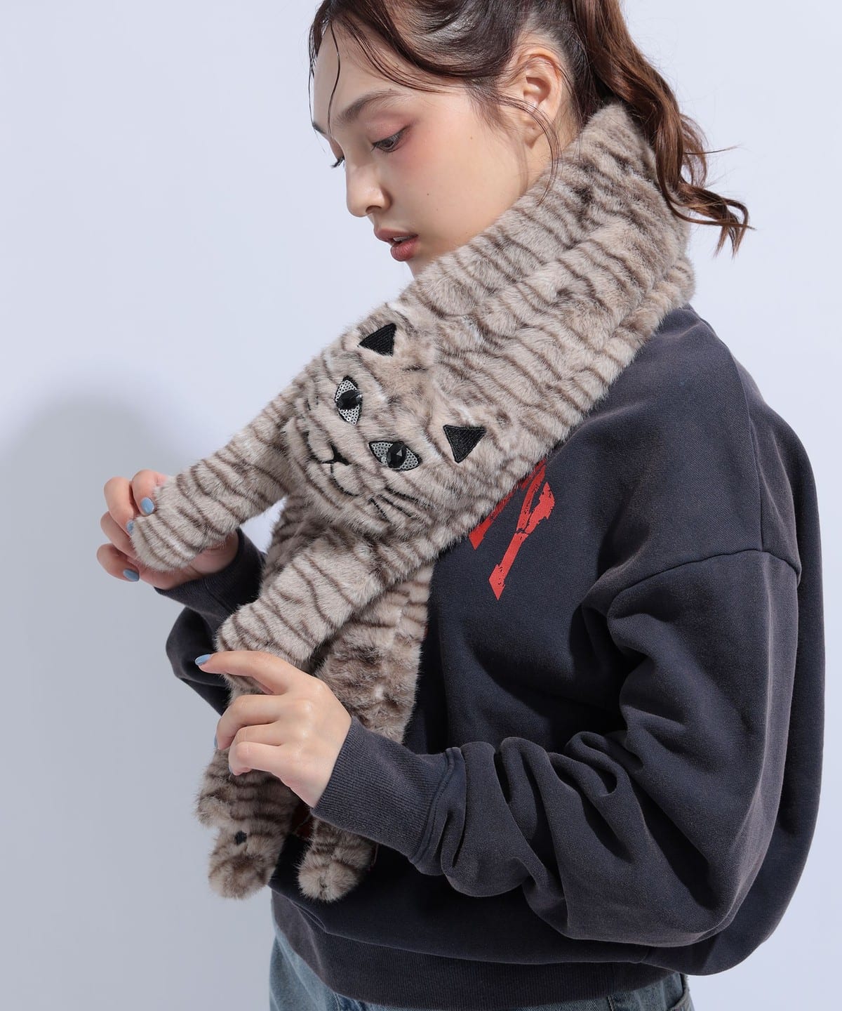 虎斑猫造型 围巾 围脖 2
