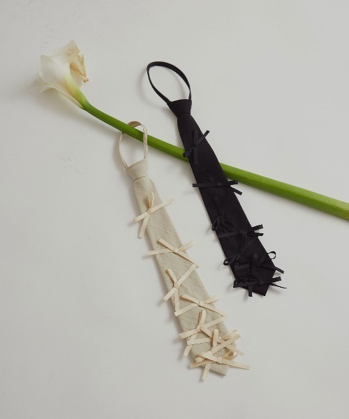 干爽触感斜纹布 缎带拉链领带