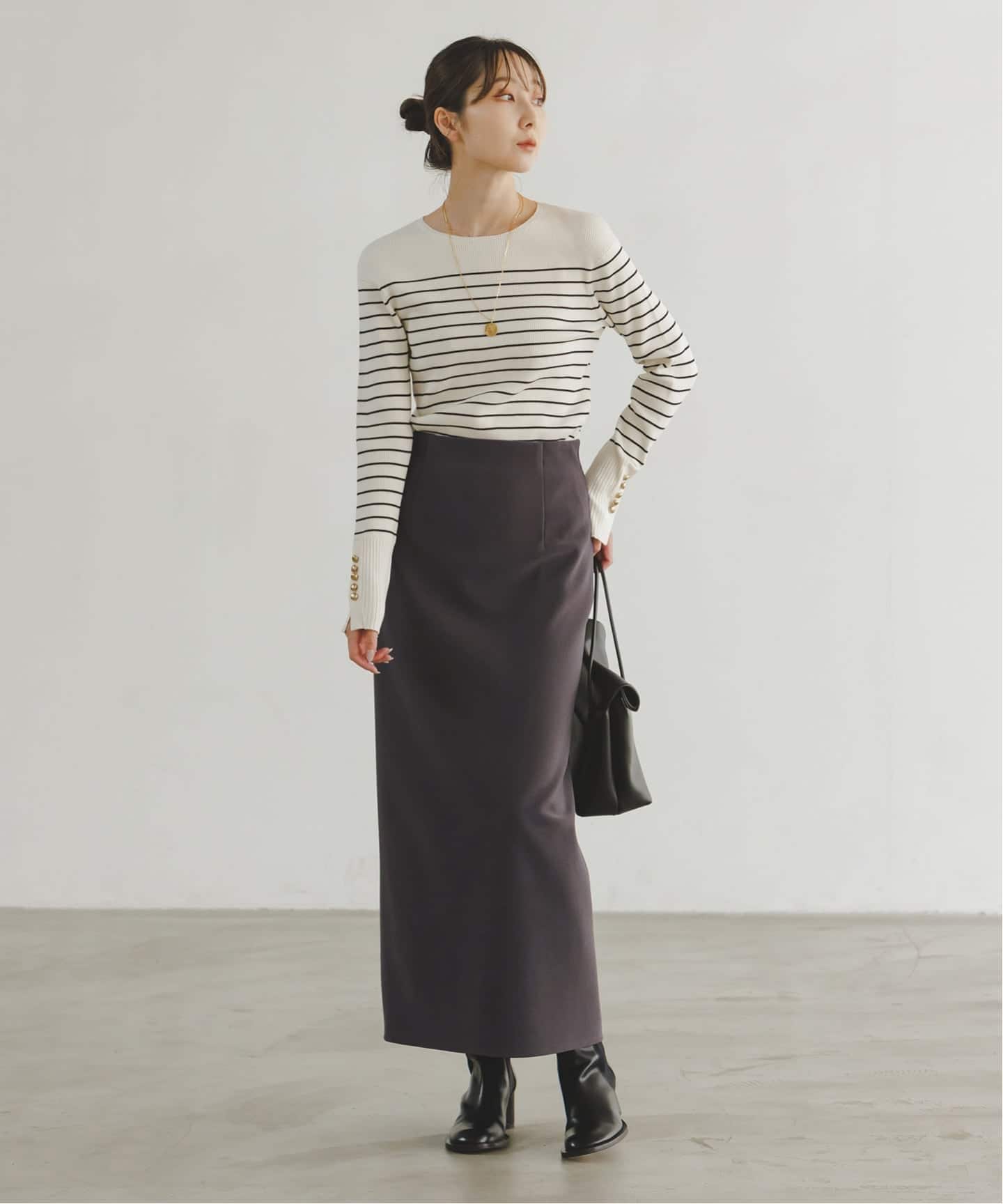 舒适针织质感紧身半身裙 97