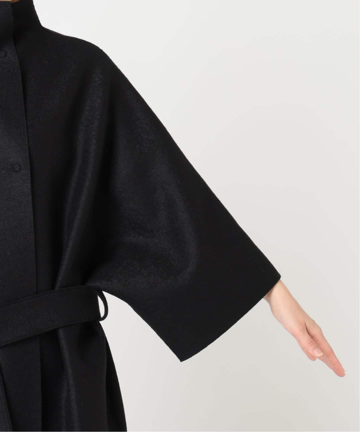 女士和服式披风压褶羊毛大衣 20