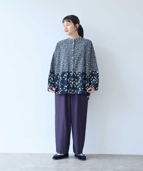 花卉印花拼接衬衫 9
