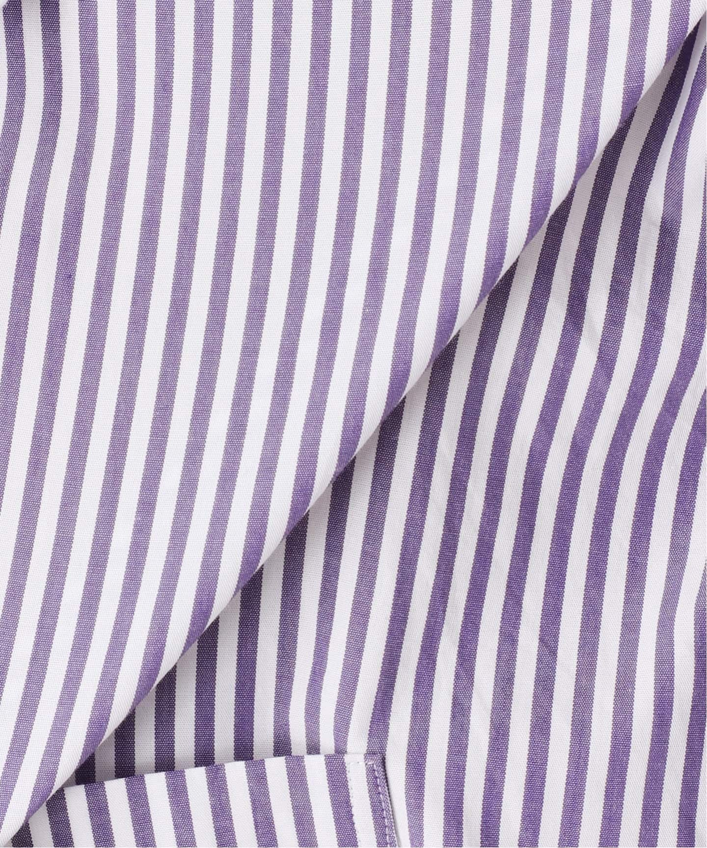 彩色条纹宽松袖长款衬衫 49
