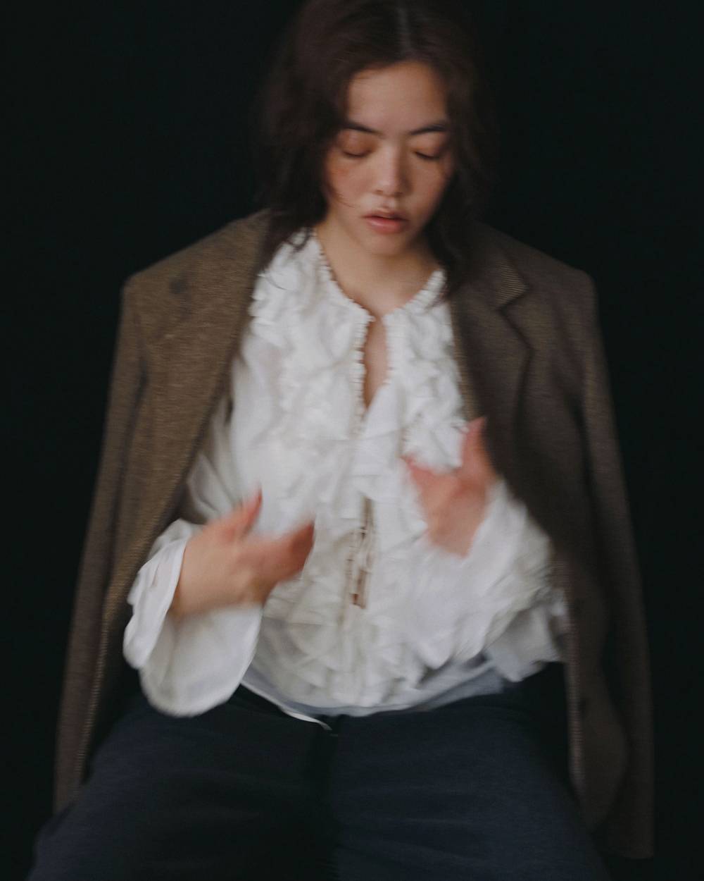 人字纹羊毛夹克 13