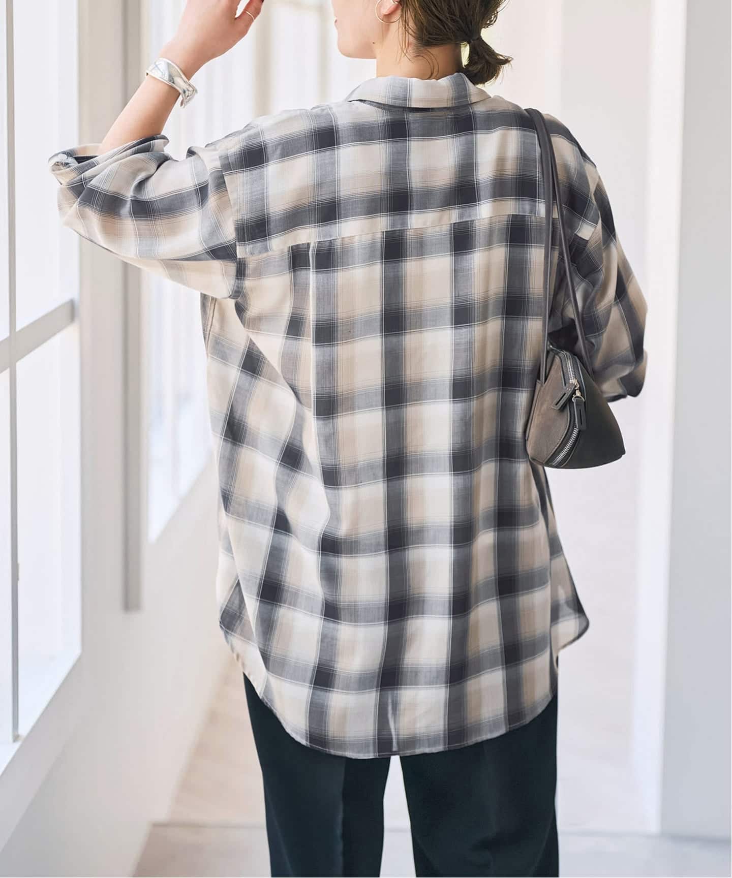 PE格纹宽松衬衫 12