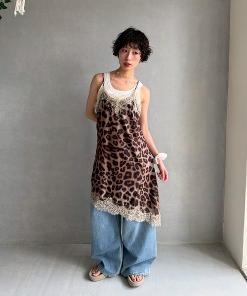 豹纹蕾丝吊带衫 80