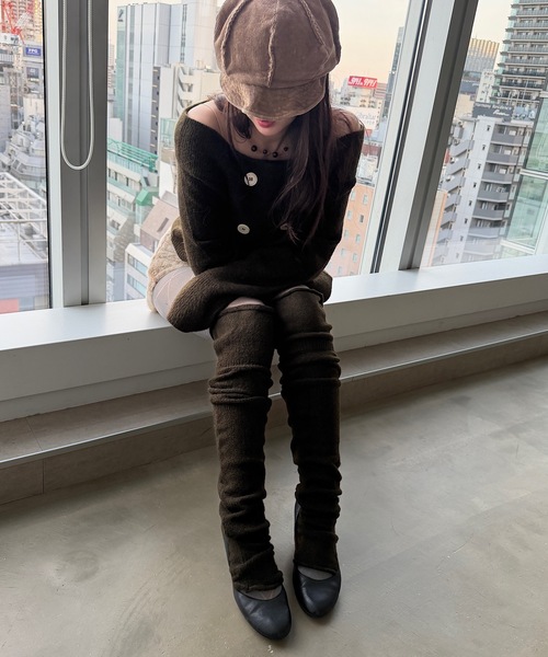 露肩双排扣开衫 50