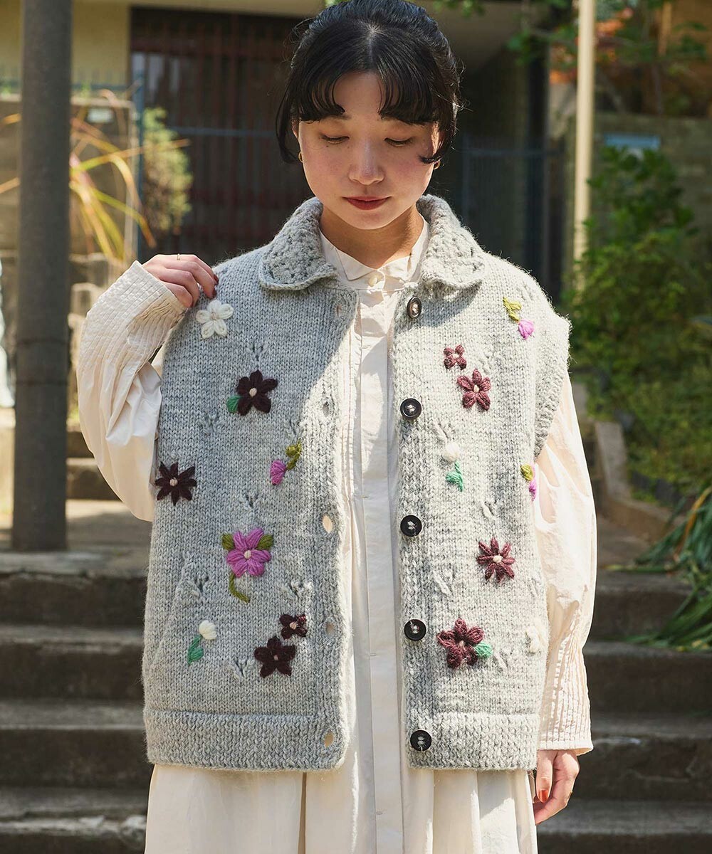 钩针领手工针织马甲 2