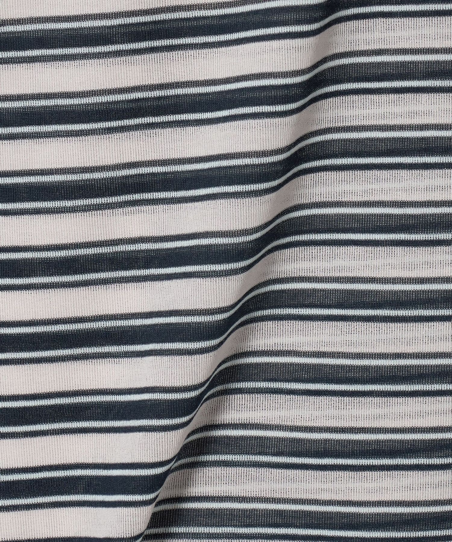 棉聚酯纤维 薄纱条纹T恤 26