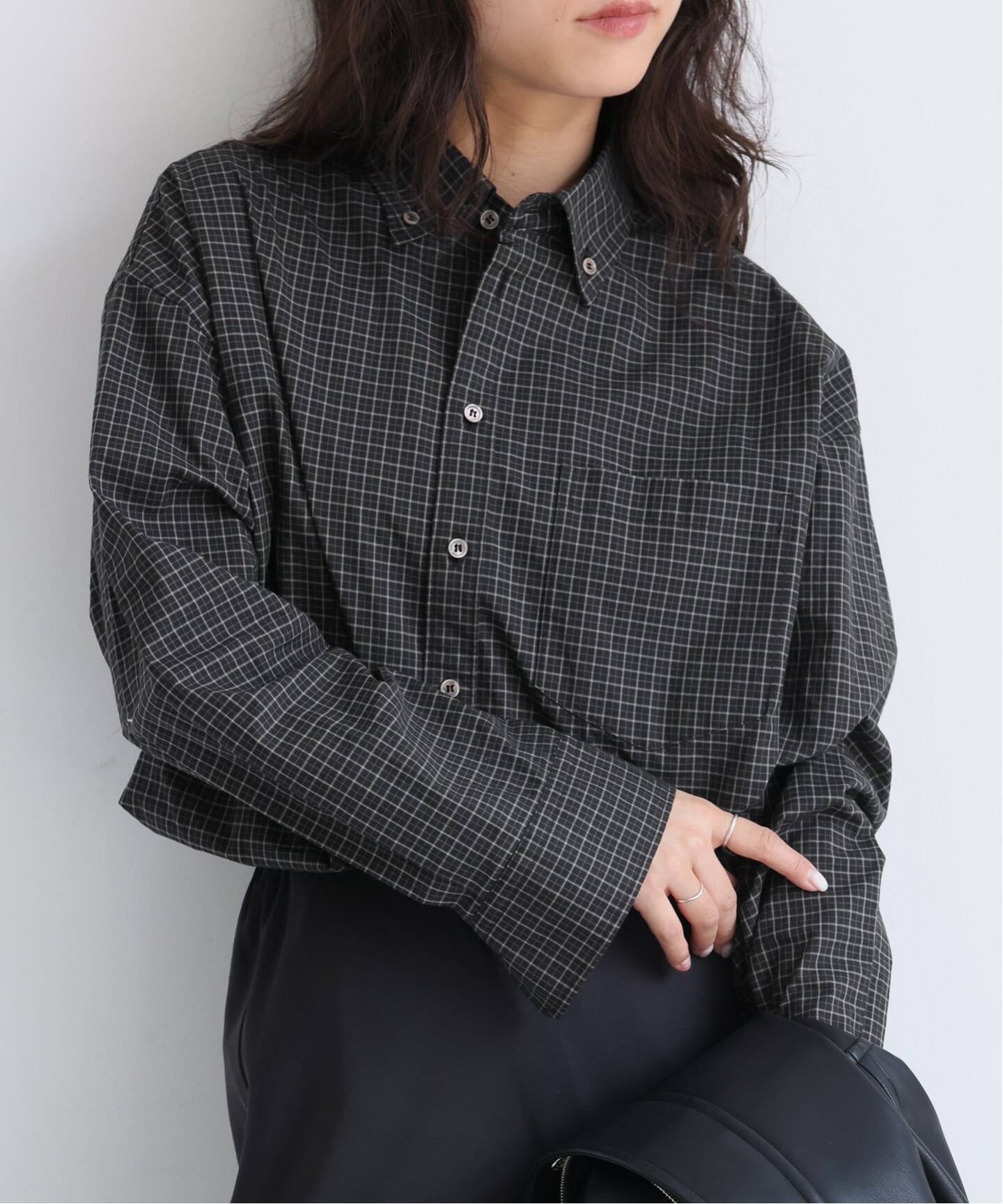 方格纹宽松廓形衬衫 16