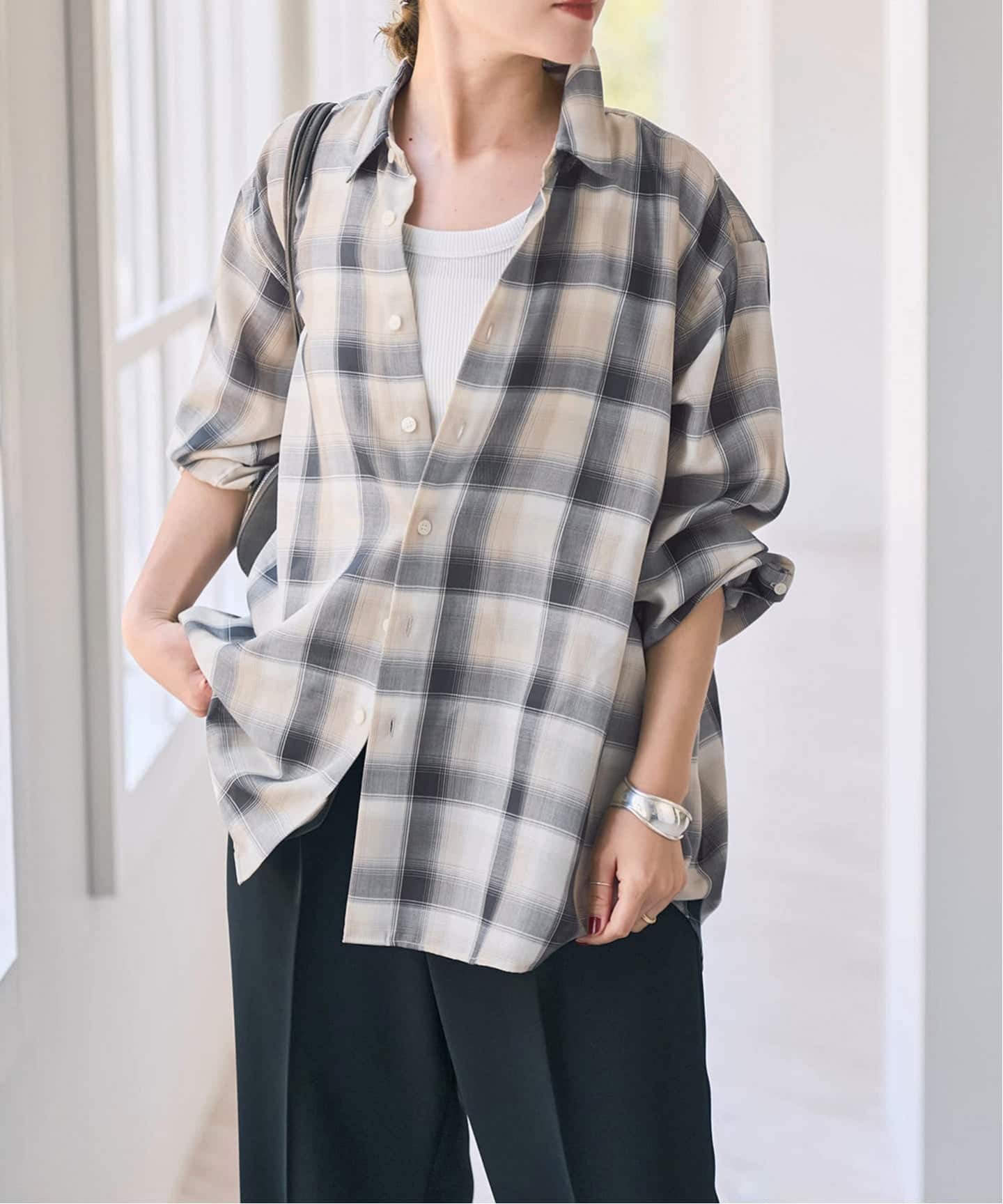 PE格纹宽松衬衫 9