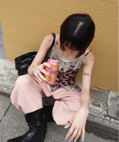 豹纹蕾丝吊带衫 78