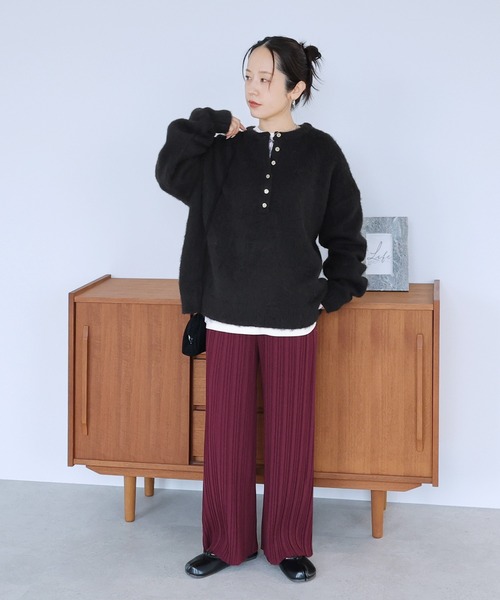 微宽压褶裤 118