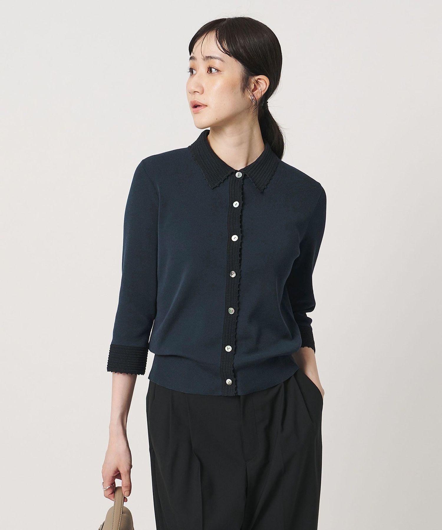 可水洗 钩针 Polo 开衫 10