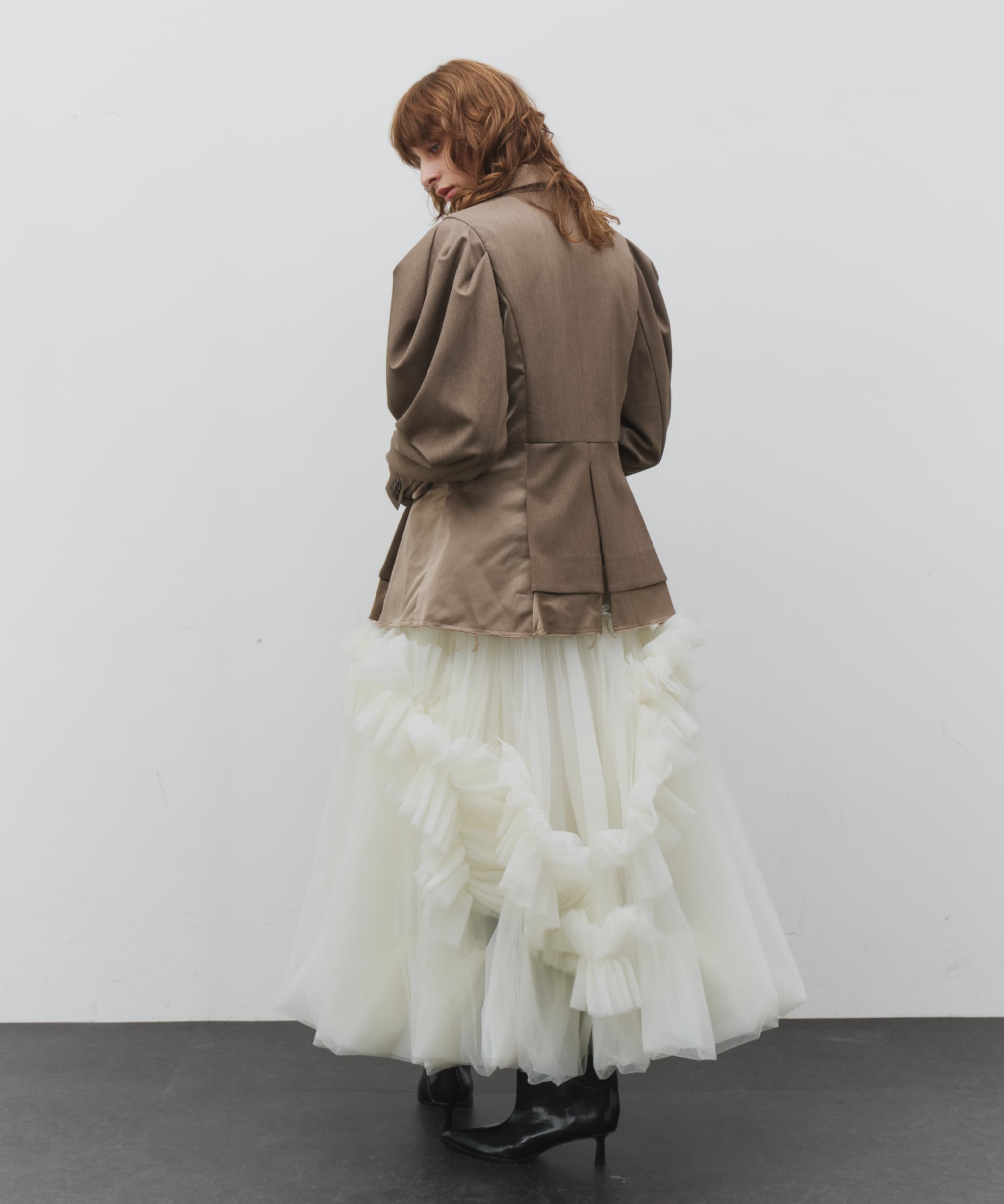 拼色垂坠感 泡泡袖 双排扣 西装外套 26
