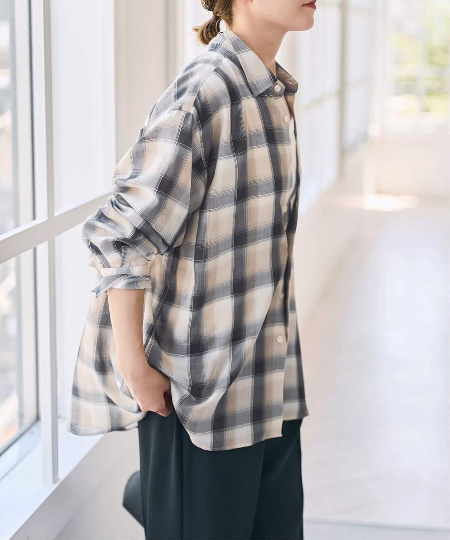 PE格纹宽松衬衫 11