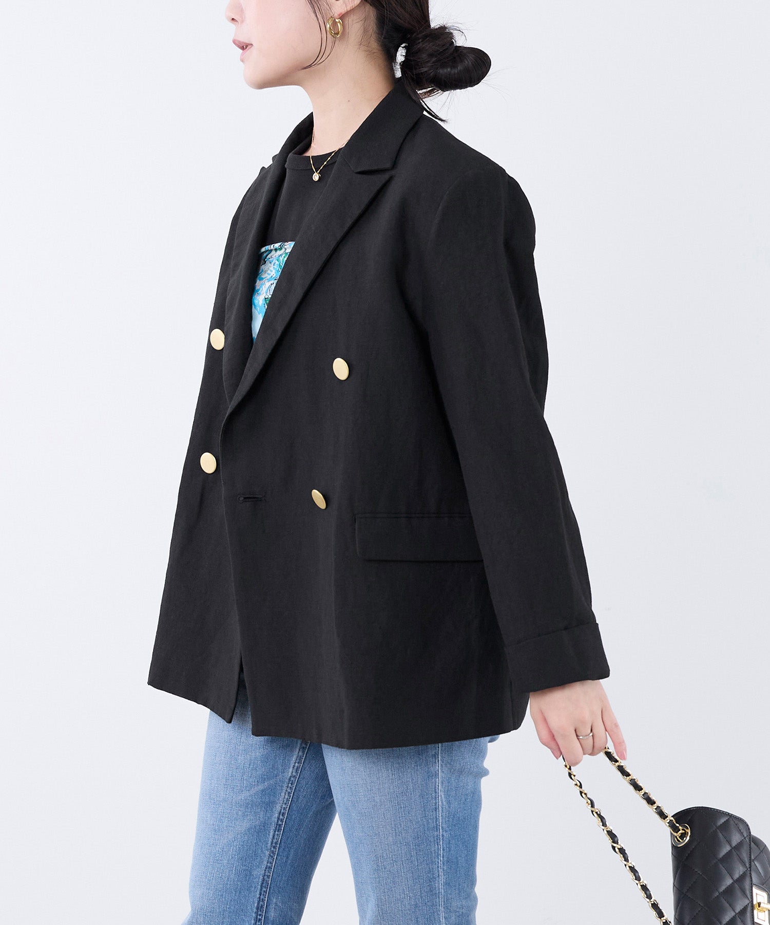 羊毛亚麻 尖角翻领 双排扣夹克 西装外套 18