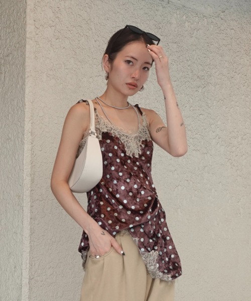 丝绒波点 吊带上衣 2