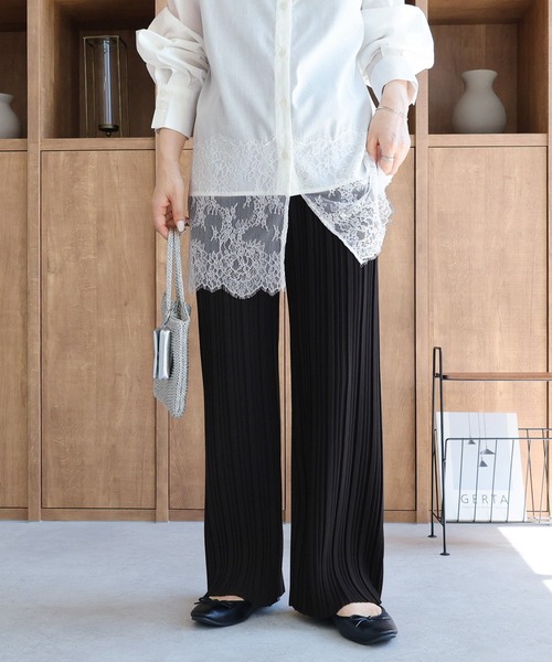 微宽压褶裤 26