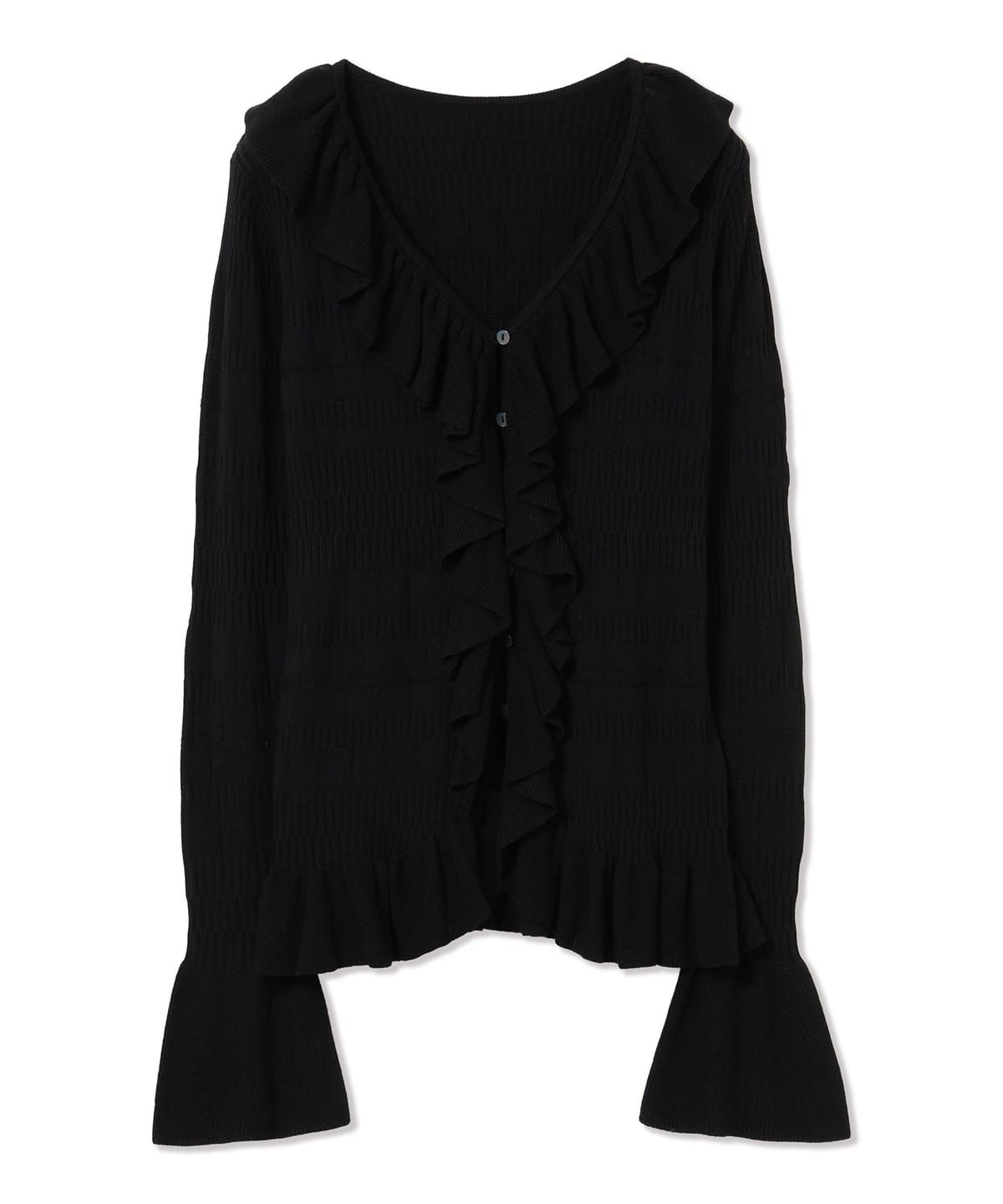 罗纹荷叶边V领开衫 27