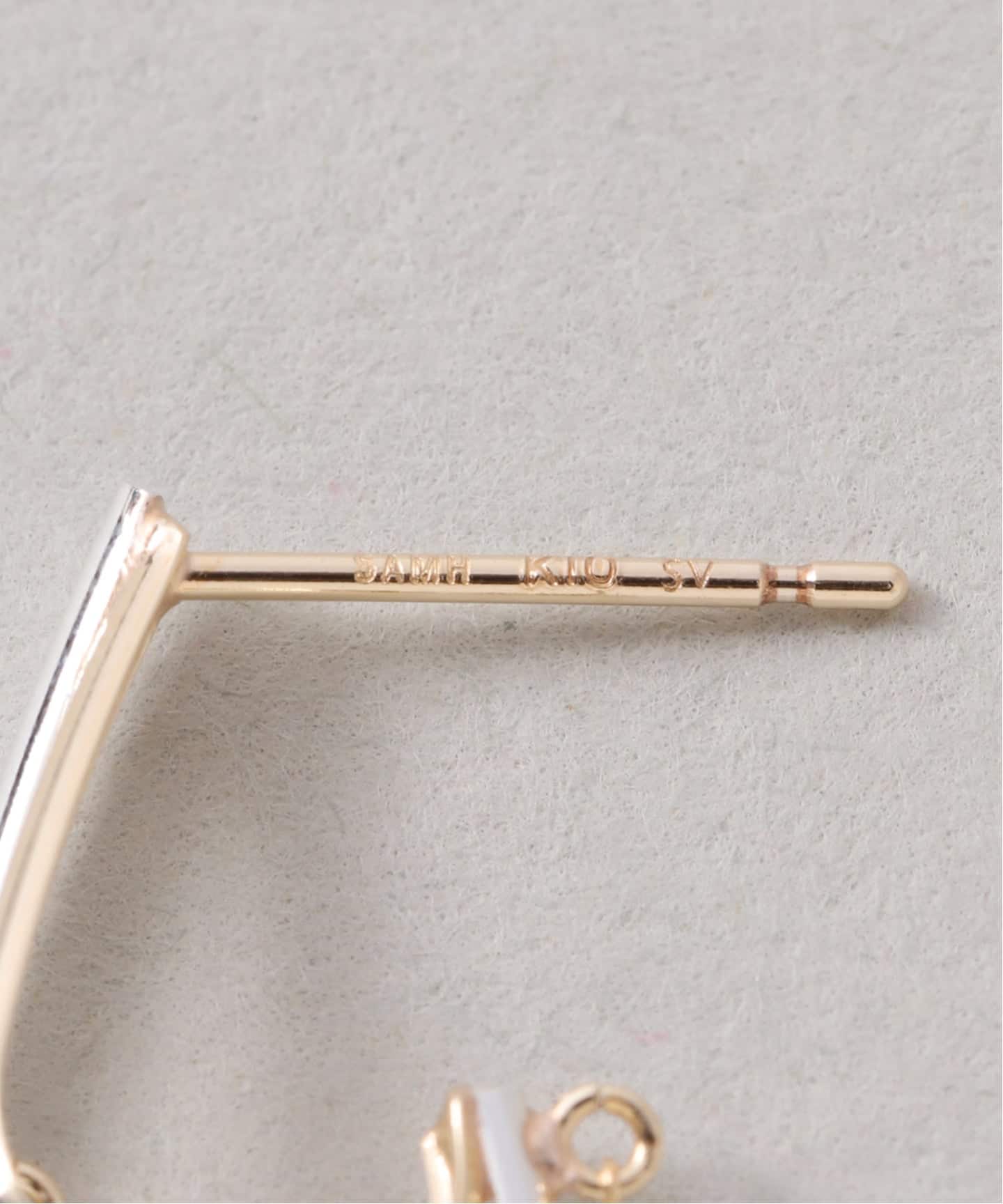 双色双U形耳钉 耳环 K10金*银（双耳款） 14