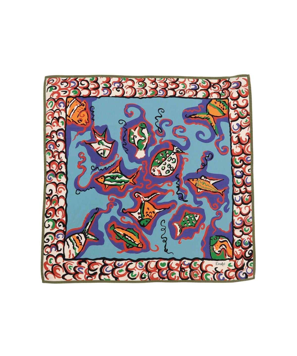 真丝鱼纹印花领巾 3