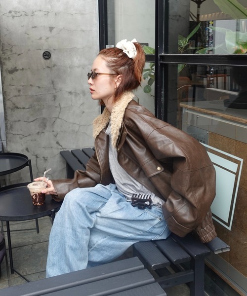 两穿复古合皮夹克 外套 61