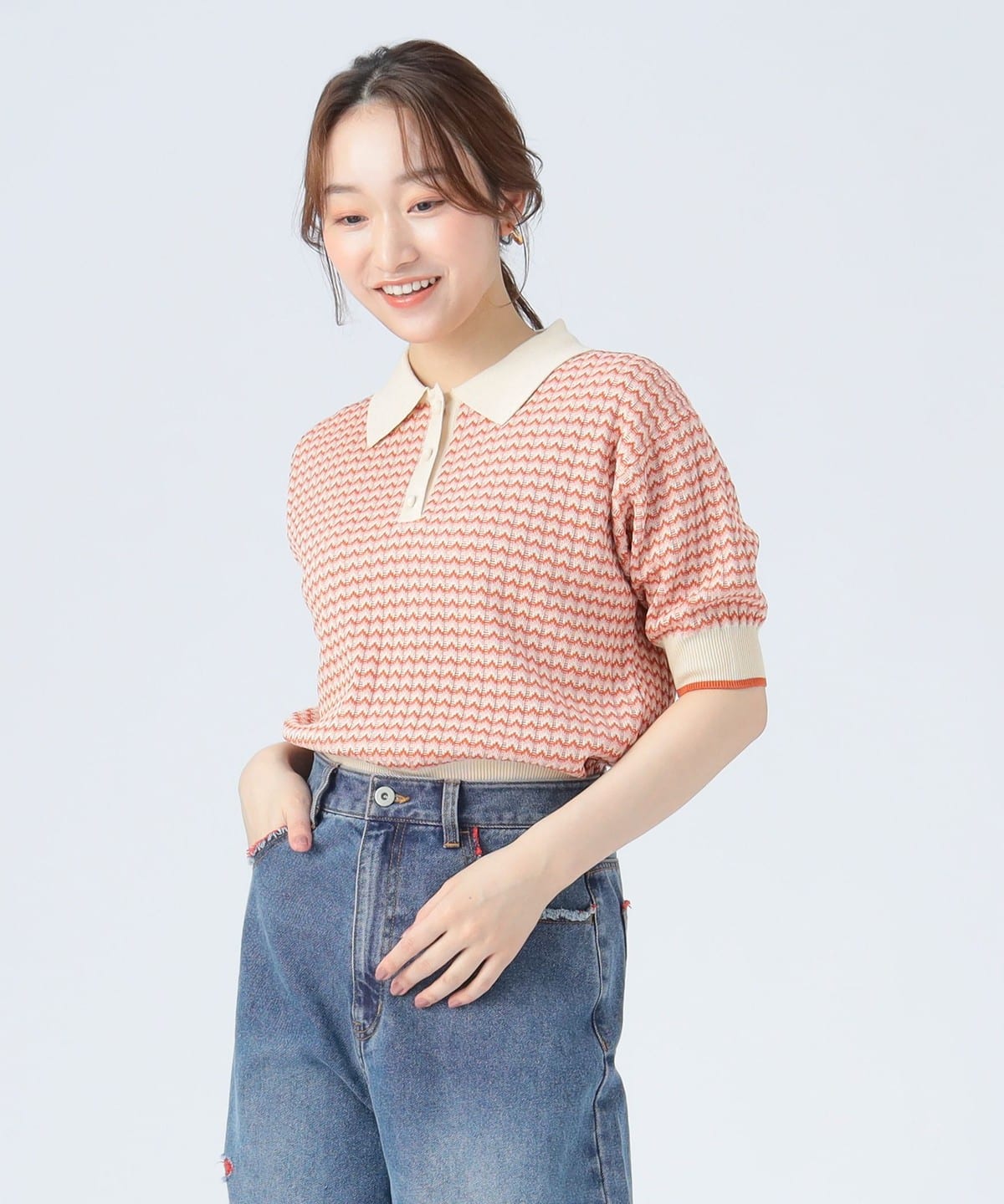 多色提花针织Polo衫 11