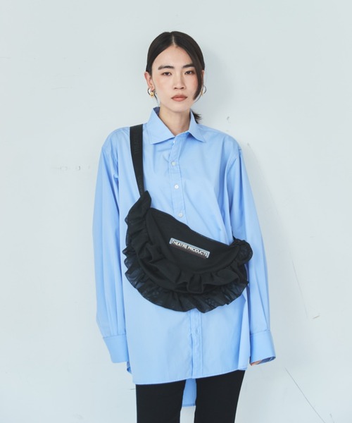 网纱荷叶边圆形肩背包L 30