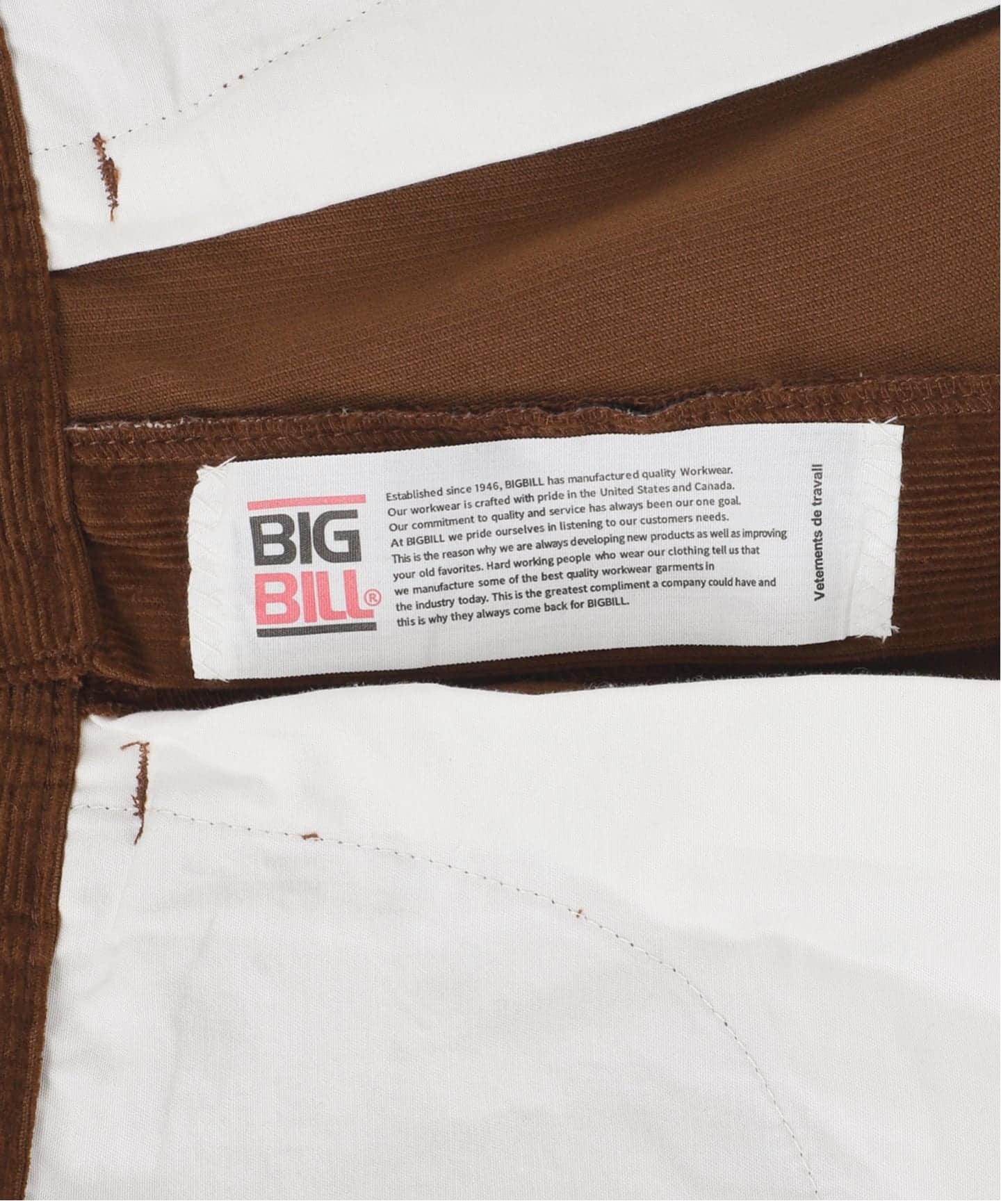 BIG BILL 联名 灯芯绒5袋宽松裤 38