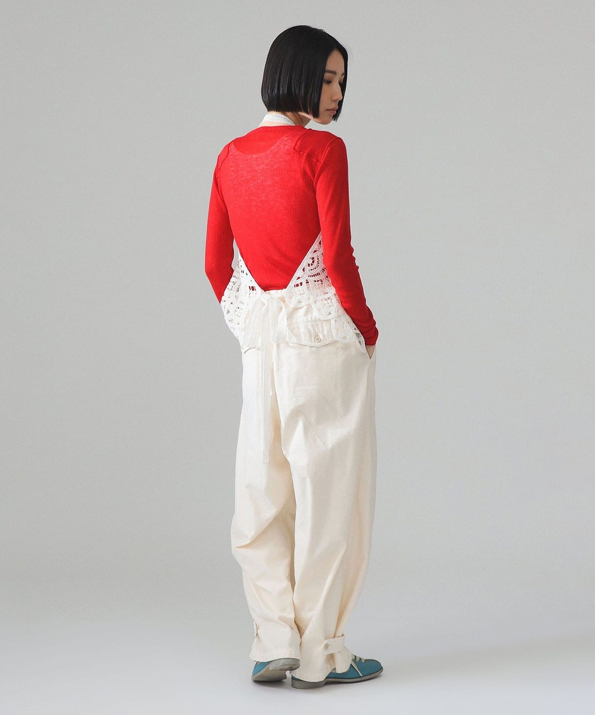 缎背军风阔腿裤 9