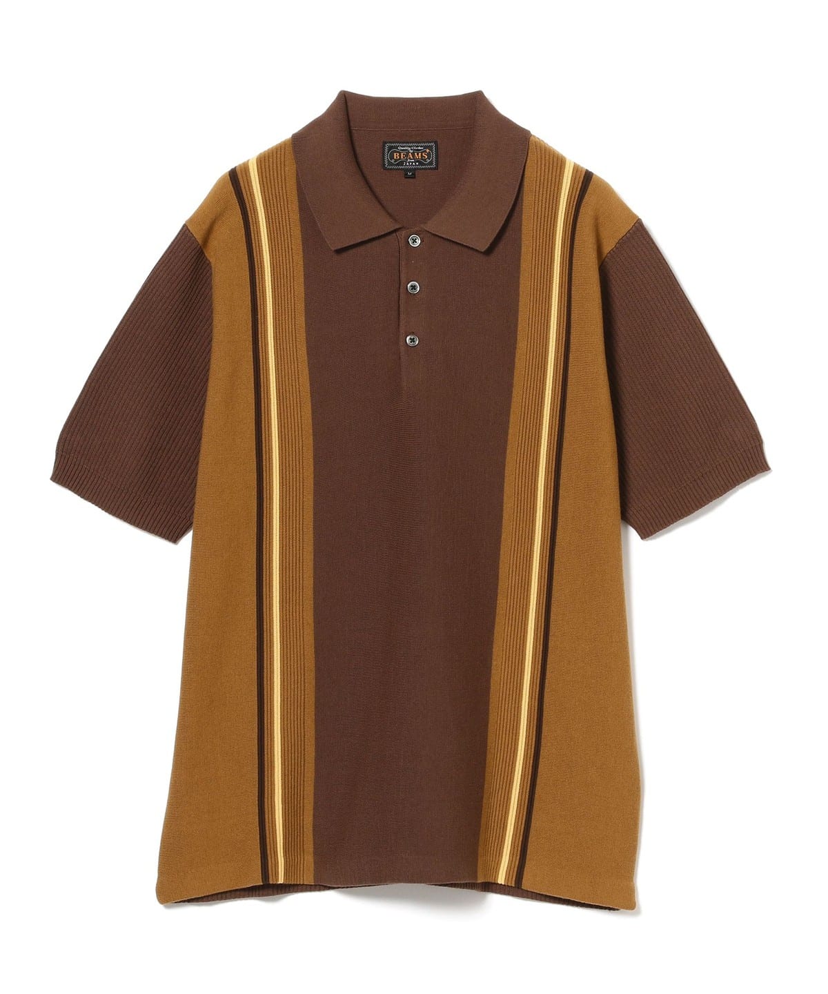 条纹针织Polo衫 36