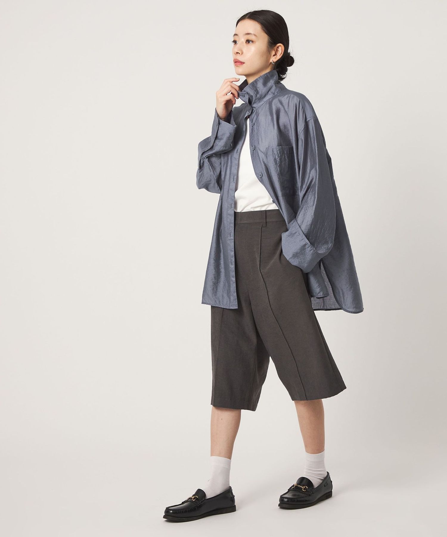 高领宽松廓形衬衫 6