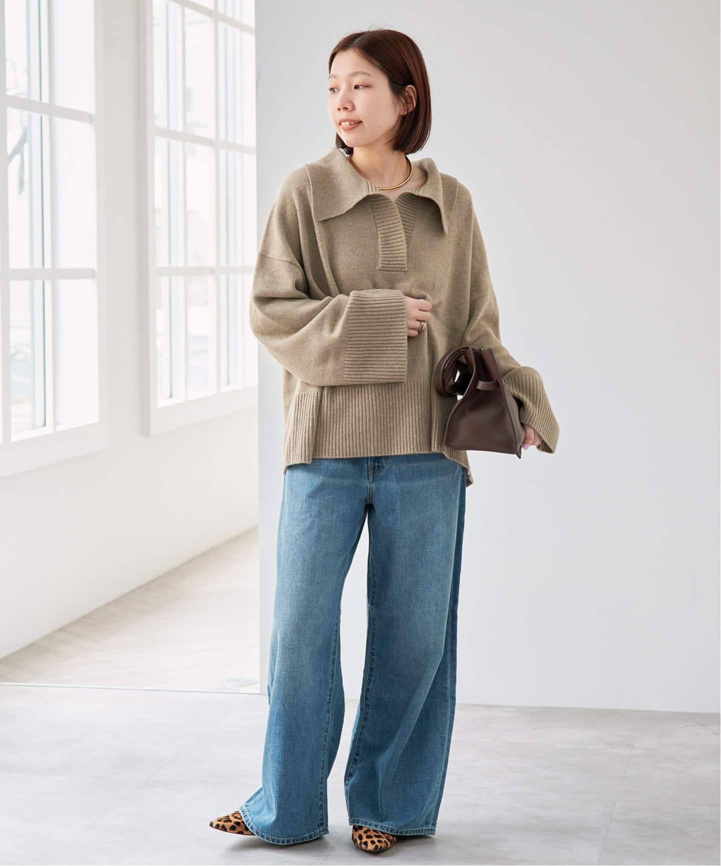 宽松羊毛针织Polo衫 6