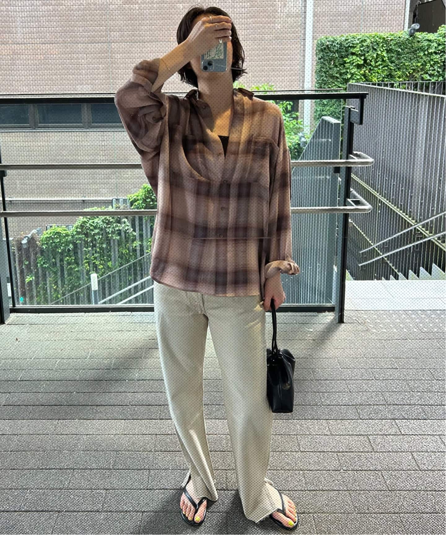 磨毛色织格纹宽松衬衫 51