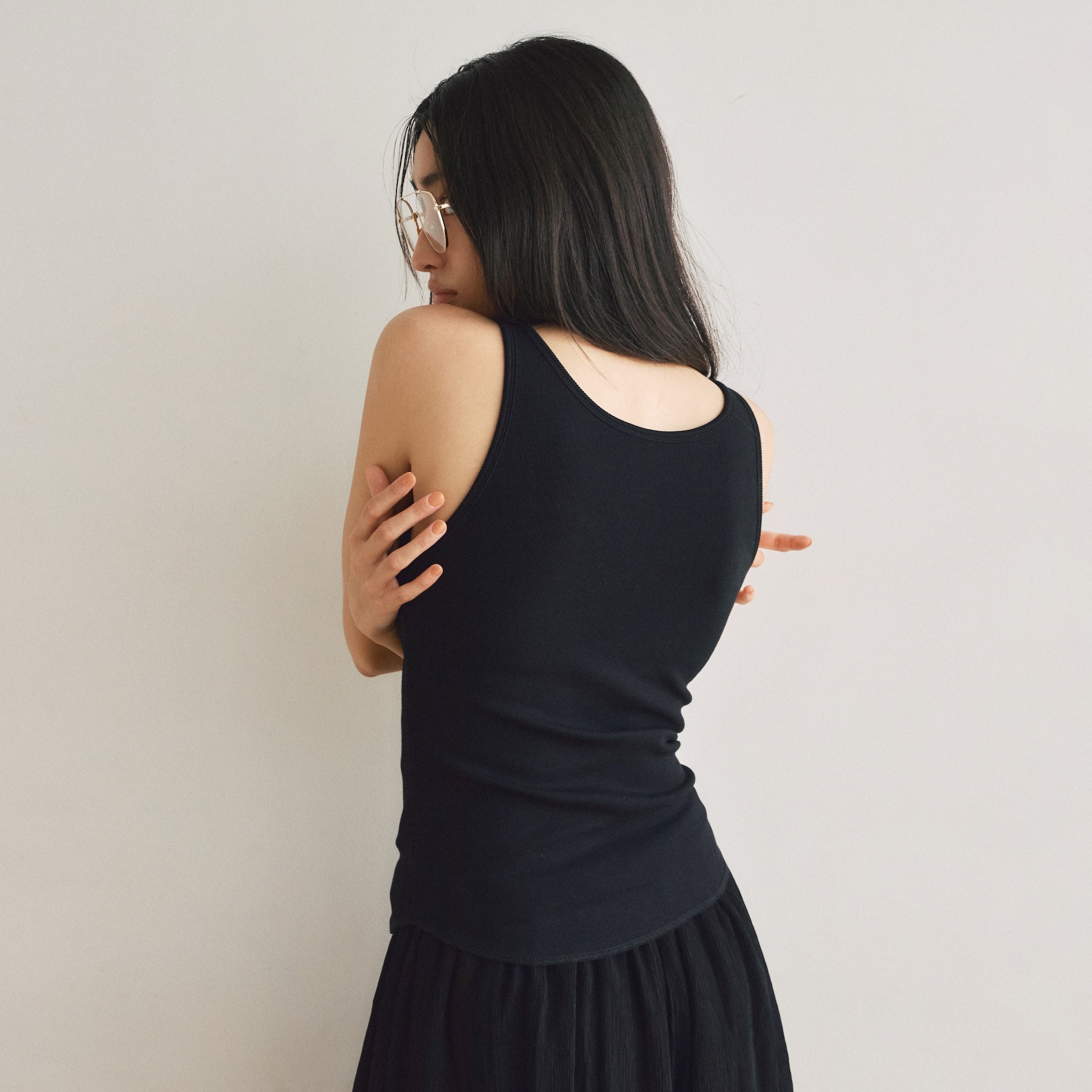 带胸垫 棉花糖触感柔软罗纹宽肩背心 14