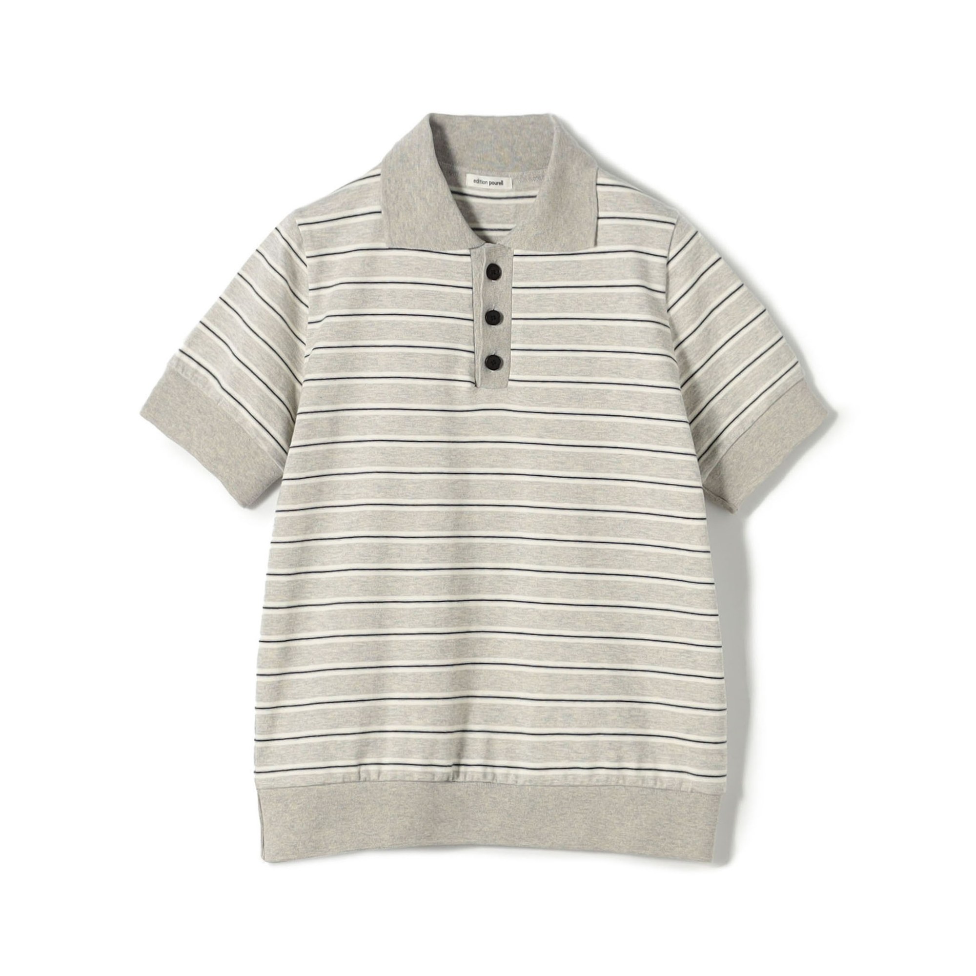 紧致棉条纹polo衫 7