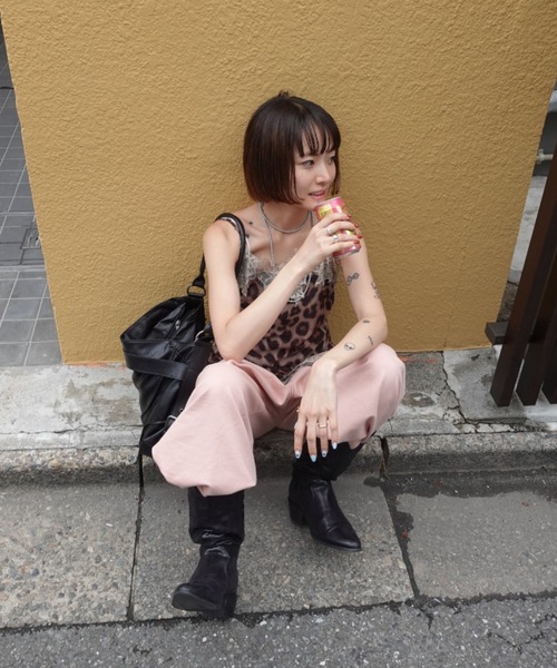 豹纹蕾丝吊带衫 75