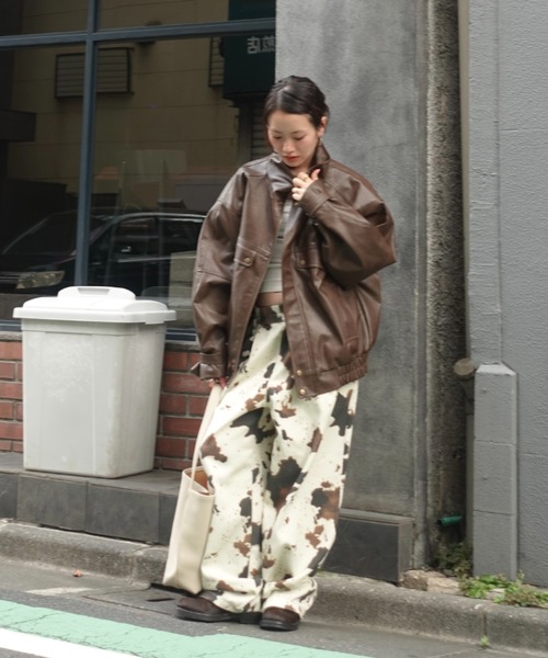 两穿复古合皮夹克 外套 50