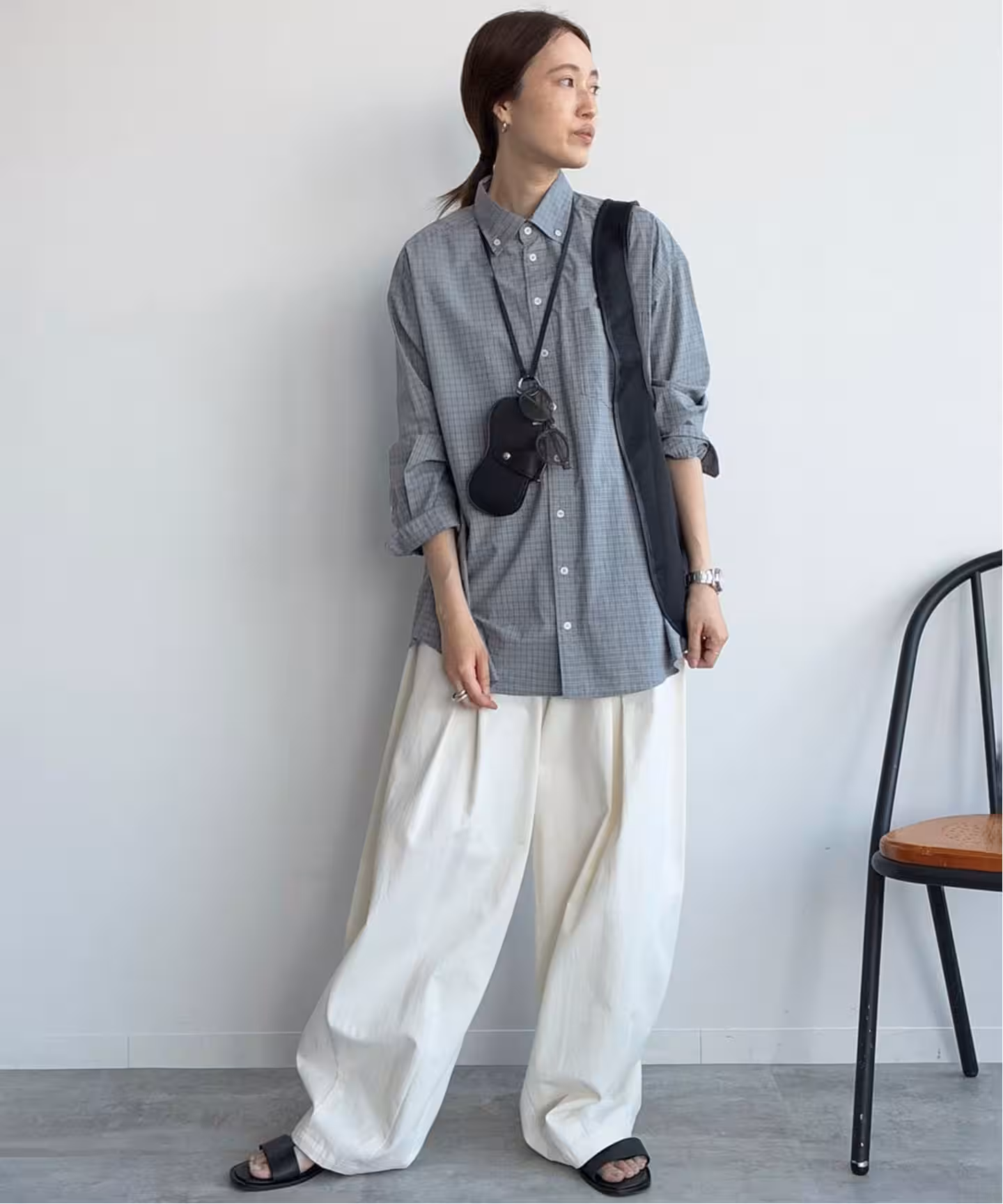 方格纹宽松廓形衬衫 26