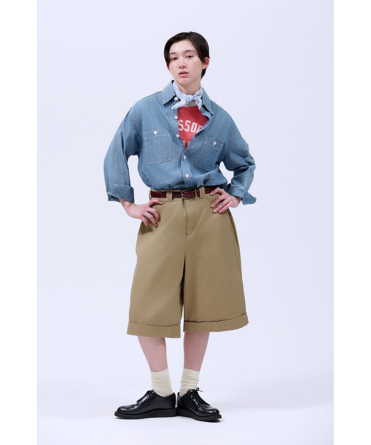 青年布 长袖牛仔衬衫 7