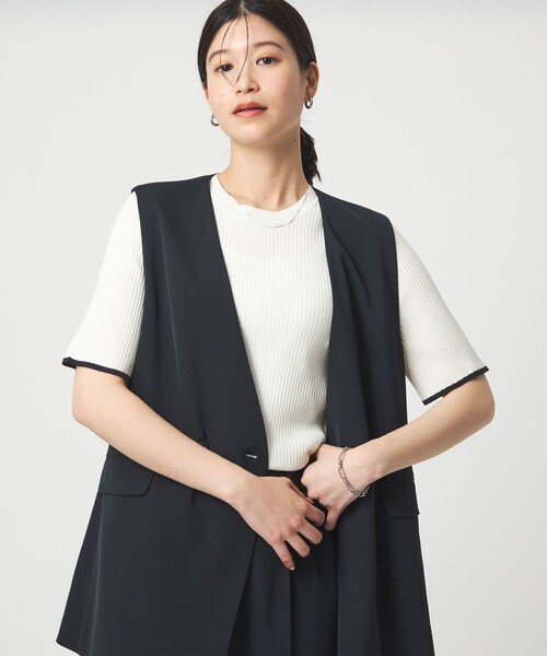袖口撞色五分袖套头针织衫 19