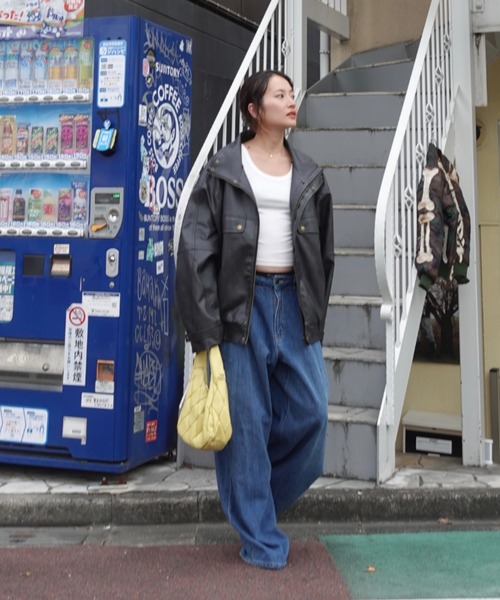 两穿复古合皮夹克 外套 44
