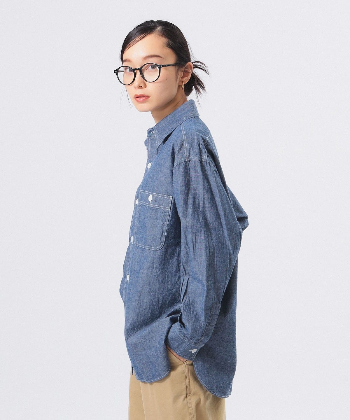 青年布 长袖牛仔衬衫 13