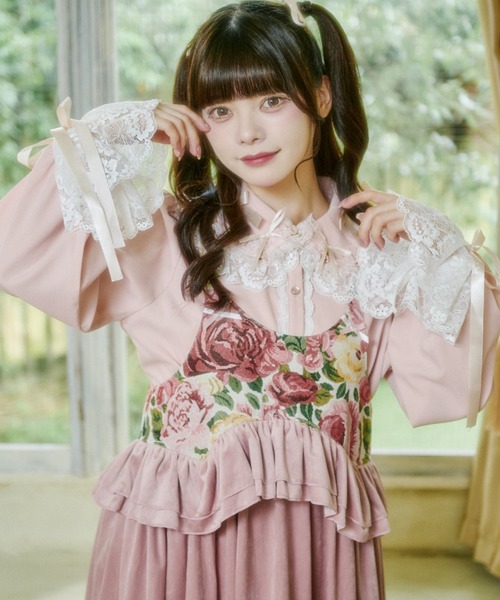 满幅丝带花朵蕾丝衬衫 3