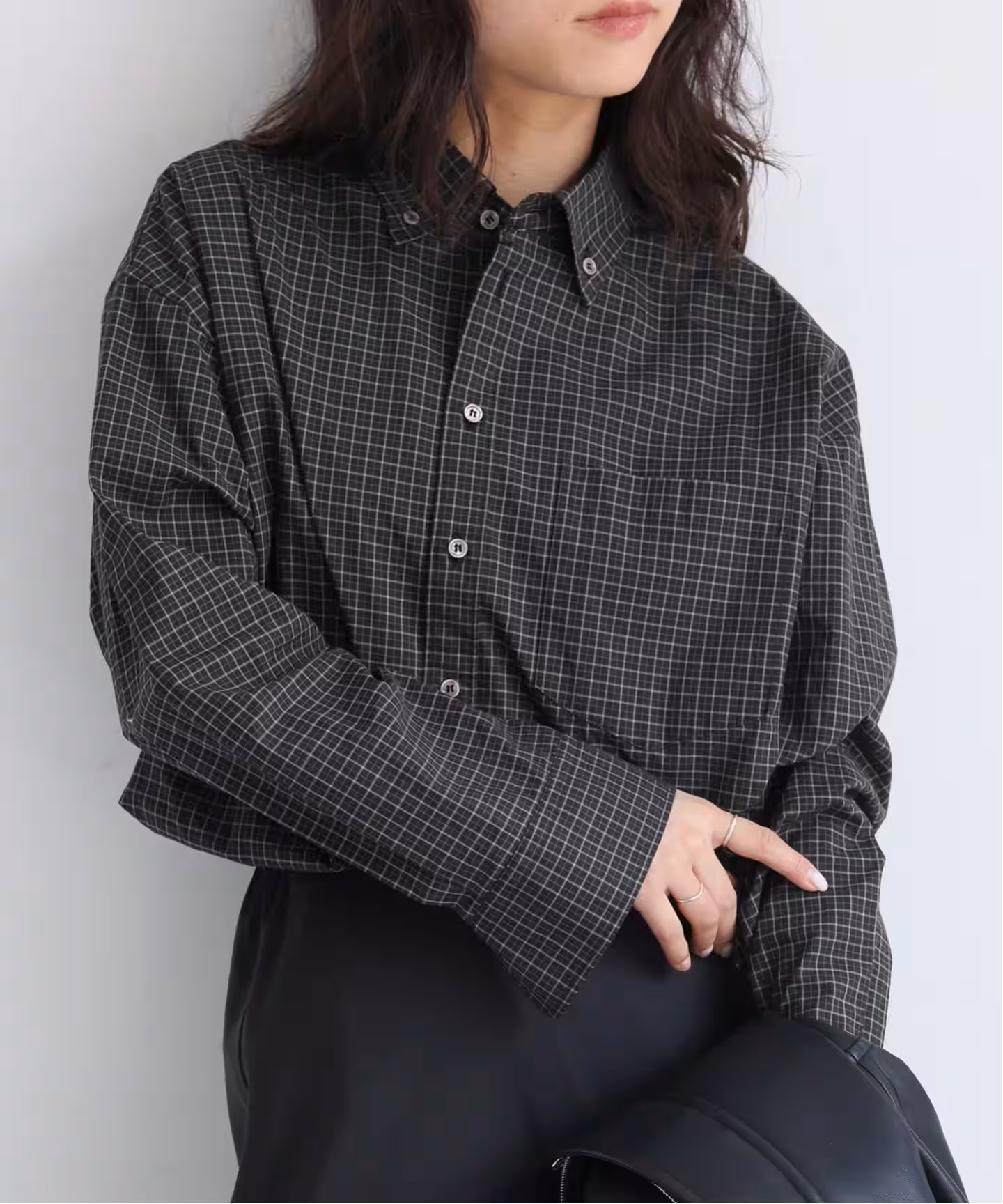 方格纹宽松廓形衬衫 19