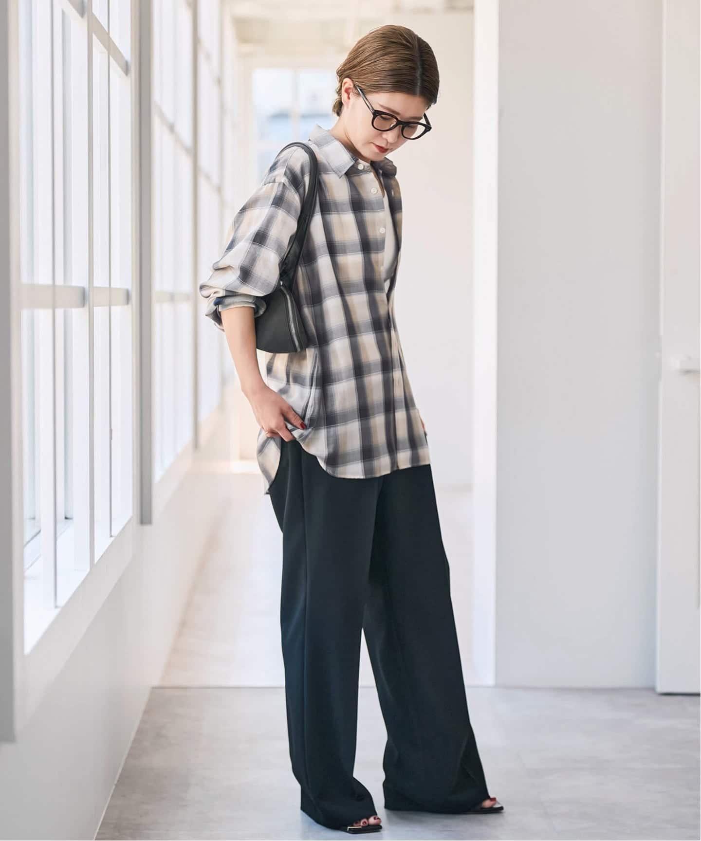 PE格纹宽松衬衫 13