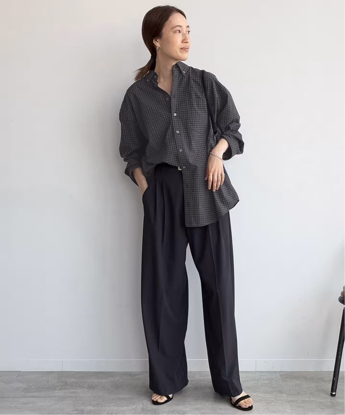 方格纹宽松廓形衬衫 14