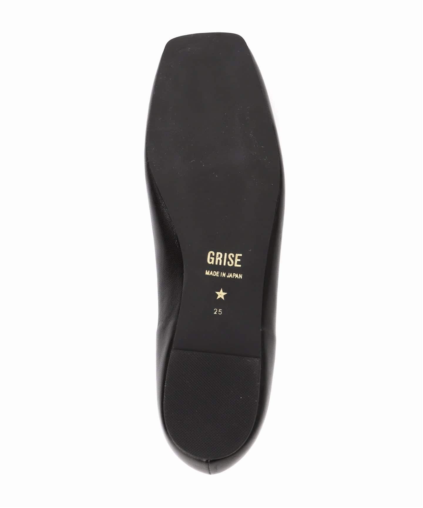GRISE 羊皮 方头褶皱平底鞋 21