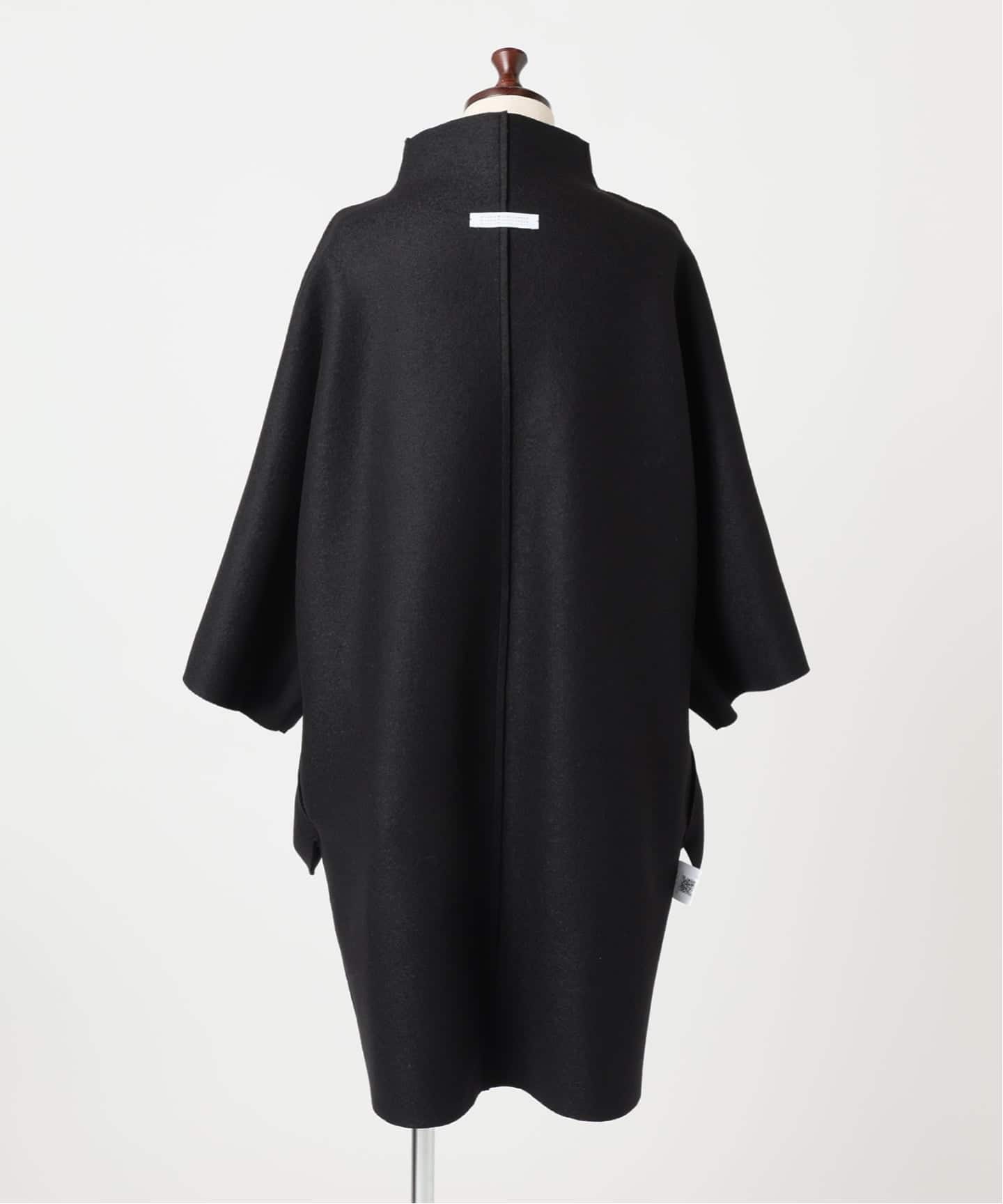 女士和服式披风压褶羊毛大衣 28